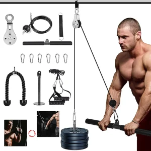 Tricep and Bicep Cable Attachment for Home Gym Pulley System