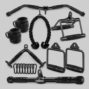 Triceps Press Down Bar and Tricep Pulley Kit with Handles