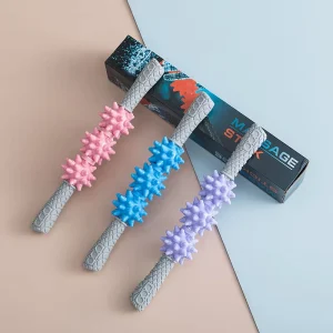 Trigger Point Massage Roller Stick Myofascial Release Tool for Runners and Gym 9-Gear Spiky Muscle Massage Roller for Recovery