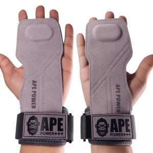 Triple Leather Weightlifting Wrist Straps, Anti-Slip Grips for Deadlifts, Pull-Ups and Powerlifting