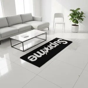 Tufted Jacquard Polyester Bathroom Floor Mat with TPR Anti-Slip Backing and Microfiber Absorption