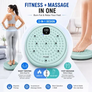 Twist Board Rehabilitation Exercise Equipment with Acupressure Mat
