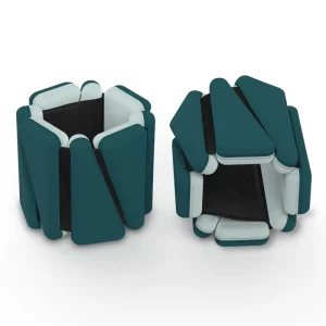 Two-Color Weighted Triangle Silicone Iron Block Wristbands with Velcro Closure for Yoga Wrist Strength Training