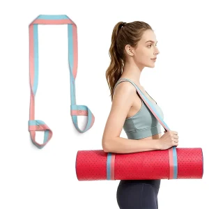 Two-Tone Poly-Cotton Yoga Mat Strap for Bundling Beach Towels and Blankets