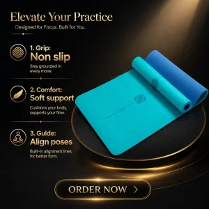 Two Tone TPE Yoga Mat with Carrying Strap Waterproof Eco-Friendly for Hot Yoga Supplier