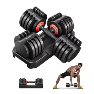 U POWEX Strength Training Dumbell Set 24kg 25lb 55lb Weight Adjustable Dumbbells for Men and Women