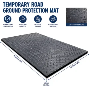 UHMWPE Track Mat 4×8 Ft High-Impact Ground Protection Mat