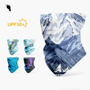 UPF 50+ Outdoor Cycling Face Mask Scarf Headband, Breathable Windproof Moisture-Wicking Tube for Running, Skiing, Gym and Fishing