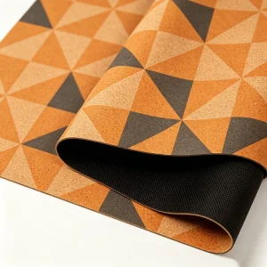 UV Printed Cork Yoga Mat 3mm Eco-Friendly Natural Rubber Pad for Aerobic Workout Bulk Factory Supplier