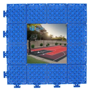 UV-Protected Weather-Resistant Slip-Resistant Plastic Interlocking Sports Tiles for Outdoor Pickleball and Basketball Courts