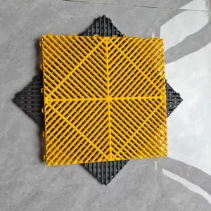 UV-Resistant 18mm Heavy Duty PP Interlocking Car Wash Floor Grating Tiles for Commercial Wash Bays