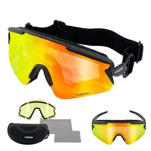 UV400 Anti-Fog Water-Resistant Semi-Rimless Ski Goggles Snow Sports Sunglasses Full-Coated Polycarbonate