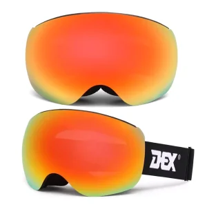 UV400 Magnetic Anti-Fog OTG Ski Goggles with Interchangeable Lens