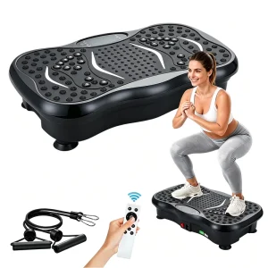 Ultra Slim Vibrating Plate Machine with Resistance Bands 3D Oscillation Fitness Training Device