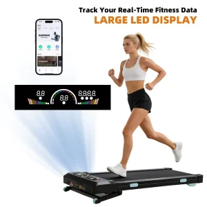 Ultra Thin Under Desk Electric Quiet Motorized Flat Cardio Slim Home Gym Office Fitness Walking Pad Treadmill