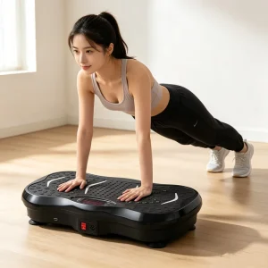 Ultra-Thin Vibration Fitness Platform with Resistance Bands for Home Use
