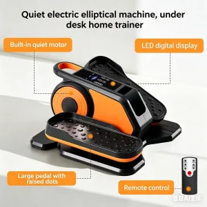 Under Desk Electric Elliptical Pedal Exerciser Quiet Motor LED Display Low Impact Home Office Fitness Equipment for Adults