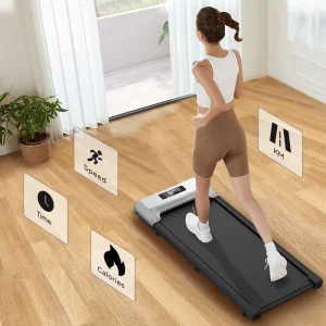 Under-Desk Electric Walking Pad Treadmill with LED Screen 0.75 HP Motor for Home Use