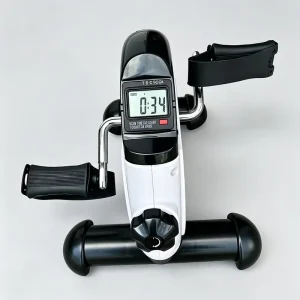 Under-Desk Pedal Exerciser with ABS and Metal Construction, Adjustable Resistance, and Calorie Tracker for Leg and Arm Exercise