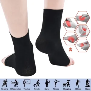 Unisex Adjustable Compression Ankle Support with Soft Breathable Eco friendly Strap Spandex Nylon Material for Daily Use Sports