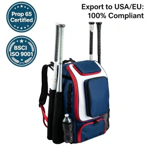 Unisex Athlete Baseball Bat Backpack Bag Multiple Color Options Red Black Blue for Youth and Adult Training Custom Logo