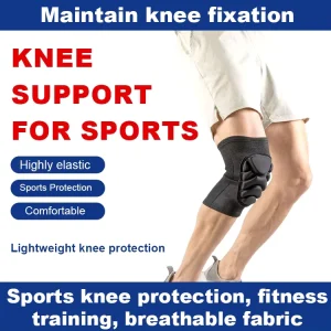 Unisex Sports Safety Adjustable Ultra Soft Breathable Polyester+Eva Knee Pads Knee Cap Protection Suitable for Gym Running