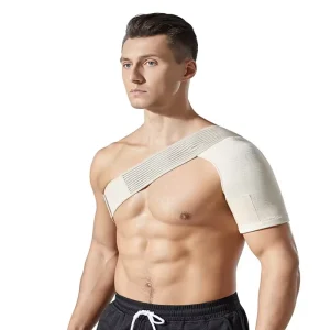 Unisex Sports Shoulder Brace Breathable Comfortable Compression Wrap Bandage Strap Natural Rubber PVC for Fitness Sprain