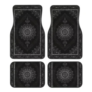 Universal 4-Piece Bohemian European Ethnic Car Floor Mats Anti-Slip Front Rear Carpets Waterproof Easy-Clean Auto Interior Mats