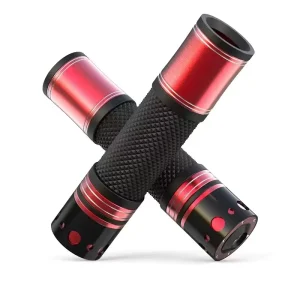 Universal Motorcycle Moped Handlebar Grips, Aluminum Alloy and Rubber, Motocross