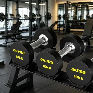 Urethane PU Round Dumbbell Set for Gym Fitness