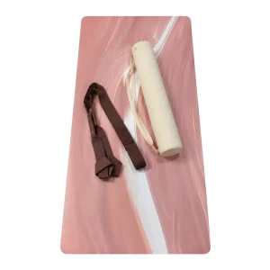 Vegan PU 5mm Non-Slip Yoga Mat with Natural Rubber Base, Printed