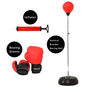 Vertical 360 Degree Swing Boxing Column Free Standing Inflatable Speed Pear Ball