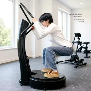 Vertical Column Whole Body Vibration Plate with Armrest, Home Fitness, Portable, 180KG Max Load
