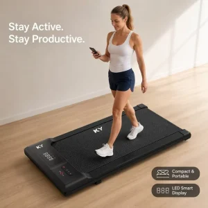 Vibrating Walking Pad with Adjustable Oscillation Electric Under Desk Fat Burning Treadmill for Standing Desk Cardio 100kg