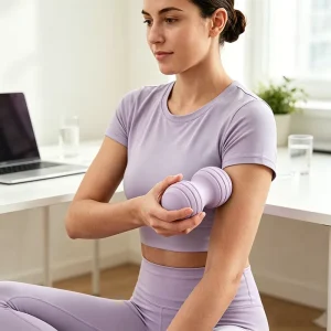 Vibration Peanut Fascia Ball with Precision Acupressure Head 5 Adjustable Speeds Deep Tissue Massage Tool for Trigger Point