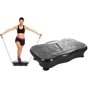 Vibration Plate Exercise Machine Vibrating Platform Whole Body Workout 2 Training Bands 5 Training Programs