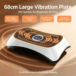 Vibration Plate Exercise Machine with Electromagnetic Foot Massage for Home Use