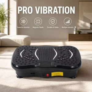 Vibration Plate Fitness Machine with Resistance Bands and Magnetic Therapy, Portable ABS for Home Gym