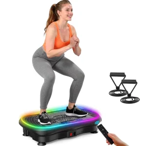 Vibration Plate Whole-Body Massager with Color LED Light Strip