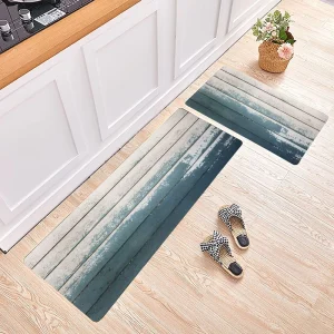 Vintage Kitchen Bathroom Mat Cushioned Soft Thin Non-Slip Water-Absorbent Long Strip Splicing Floor Mat