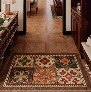 Vintage Wire Loop Door Mat Outdoor Entrance Rug Non-Slip Washable Stain-Resistant Pet-Friendly Floor Mat