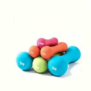 Vinyl Cast Iron Bone Dumbbell Set 1 kg 2 kg 3 kg 4 kg for Gym and Women