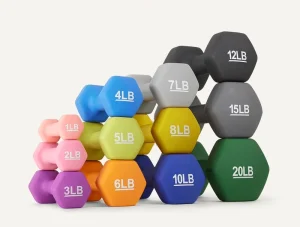 Vinyl-Coated Non-Slip Fitness Dumbbell Hand Weights 6.8 Kilograms Pair Teal