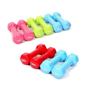 Vinyl-Dipped Hex Dumbbell Set with Colorful Non-Slip Handles for Women, Home Gym Fitness Exercise Supplier