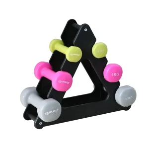 Vinyl Neoprene Dumbbell Set with Rack