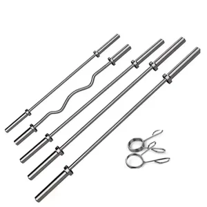 W019 Steel Barbell with Straight and Curved Design