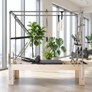 W25 Oak Wood 3-in-1 Pilates Cadillac Reformer Machine Portable Adjustable for Pilates Studio