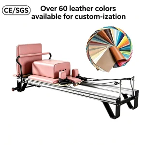 W26 Aluminum Pilates Reformer for Studio with 8 Silent Wheels
