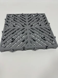WPC Drainage Grating Plate Anti Skid Waterproof Removable Splicing Floor Mat for Gym Garage Outdoor Commercial Areas