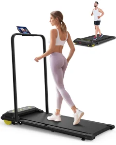 Walking Pad with Smart Remote Control Speed Adjustment 2.25HP Quiet Motor Under Desk Treadmill White Slim Fitness Exercise